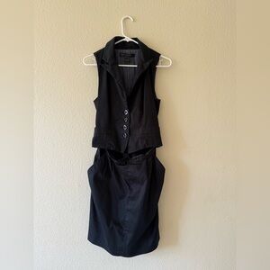 Marc By Marc Jacobs Black Tuxedo Vest Skirt Suit Dress